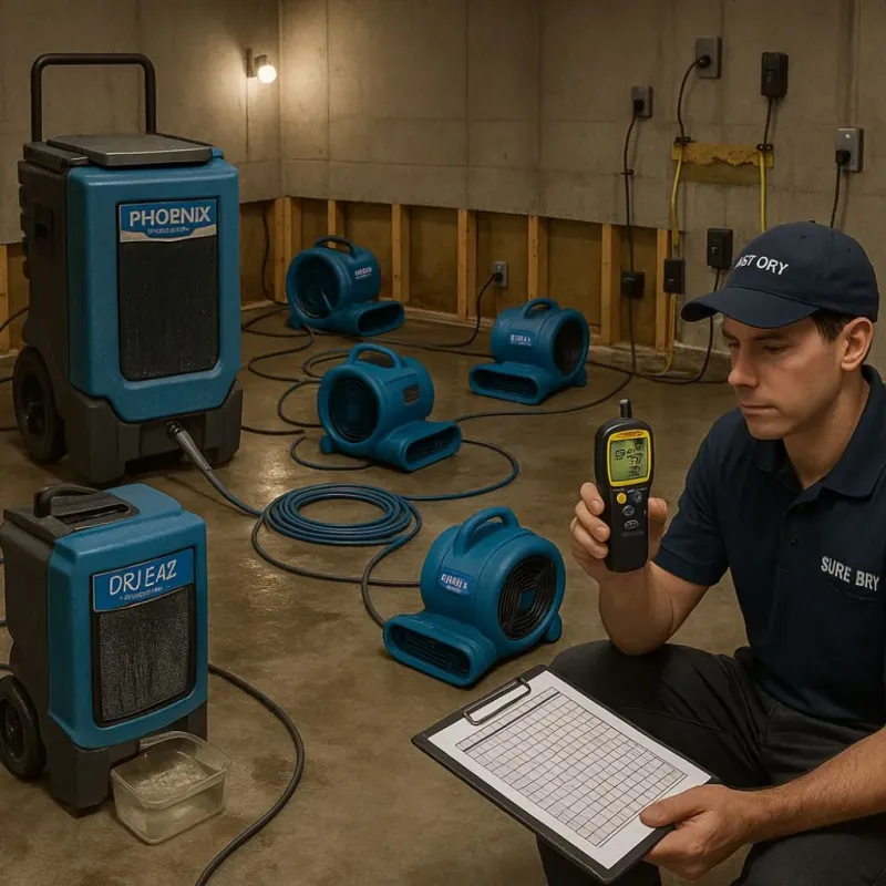 Structural Drying and Dehumidification process in Rosenberg, TX